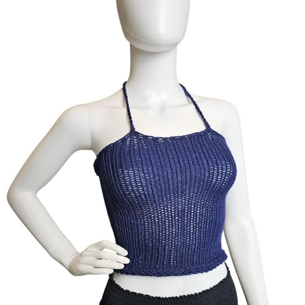 Handmade Navy‎ Knit Tube Top